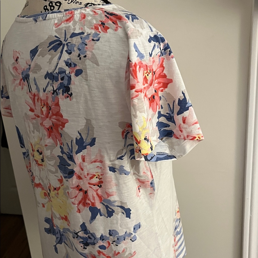 🍎Alia Floral Short Sleeve Top - Pink, Blue, White - Picture 4 of 9